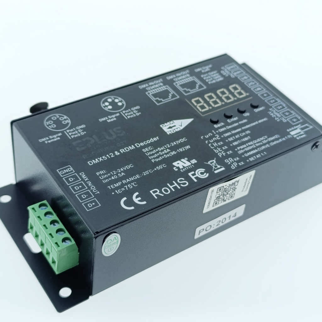 CONTROLADOR DMX512 12-24VDC 4CHX8A MONO/CCT/RGBW/RGBCCT IP20