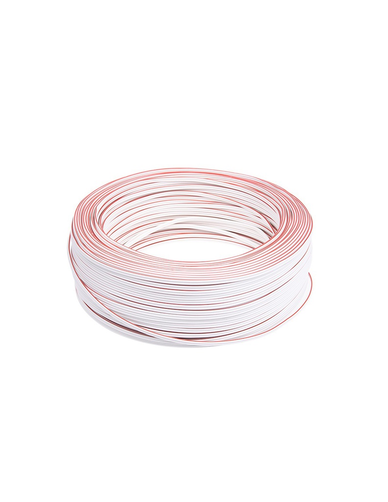 Fio 2x0.35mm branco+branco/vermelho