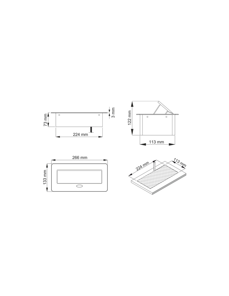 Caixa de tomada KOMBIBOX Preto 2xShucko+2xUSB 1,5m