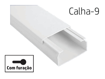 CALHA 9 | BRANCA TÉCNICA COM TAMPA 80X40 2M