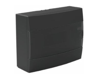 Quadro dist. 12 exterior - quadro de distribuição 12 módulos salientes preto IP40