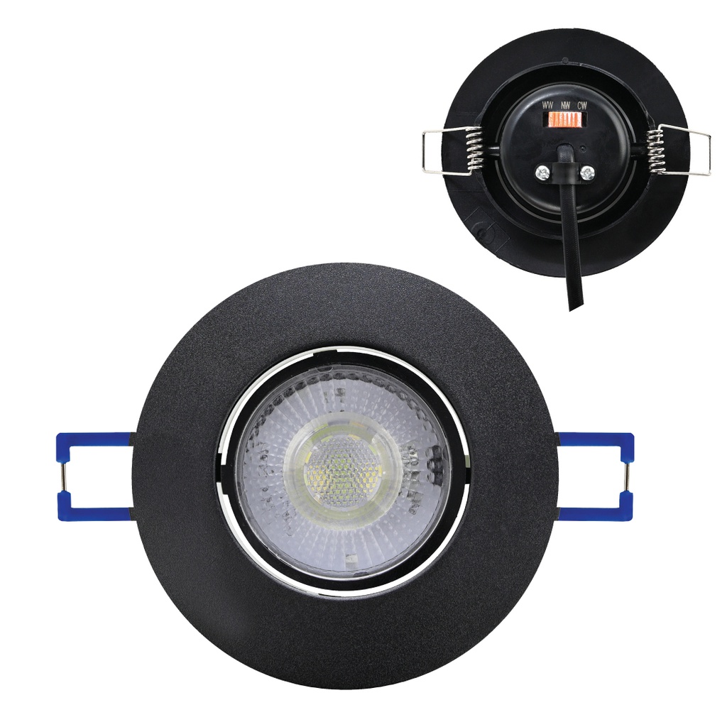 NORAPRO-5 5W PRETO BLACK 3CCT 170-265V RND LED DOWNLGHT