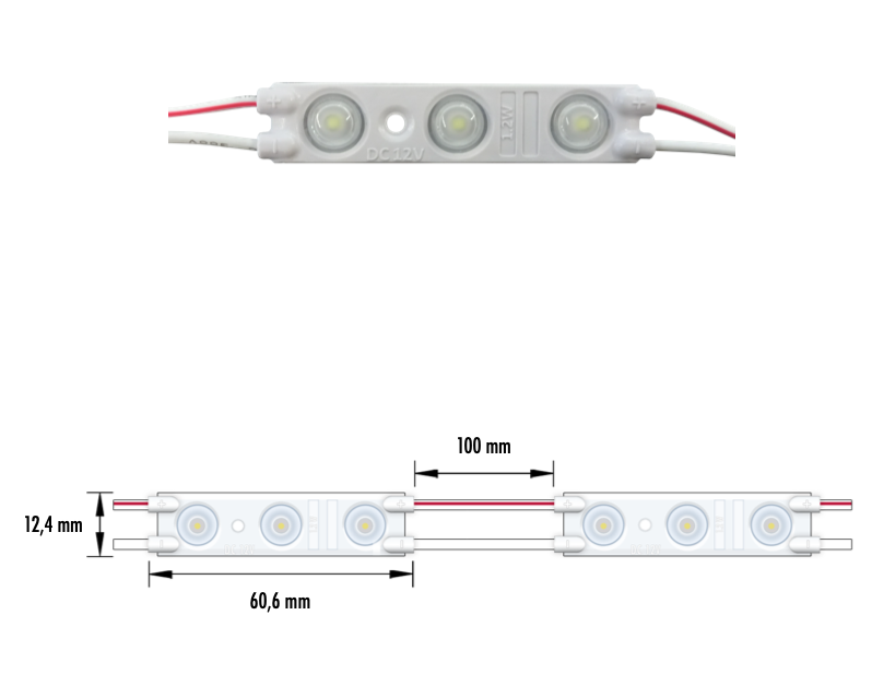 SIGN-005-12W-C - MODULO 3LED 1.2W 12V IP67 6000K-7000K 3Y