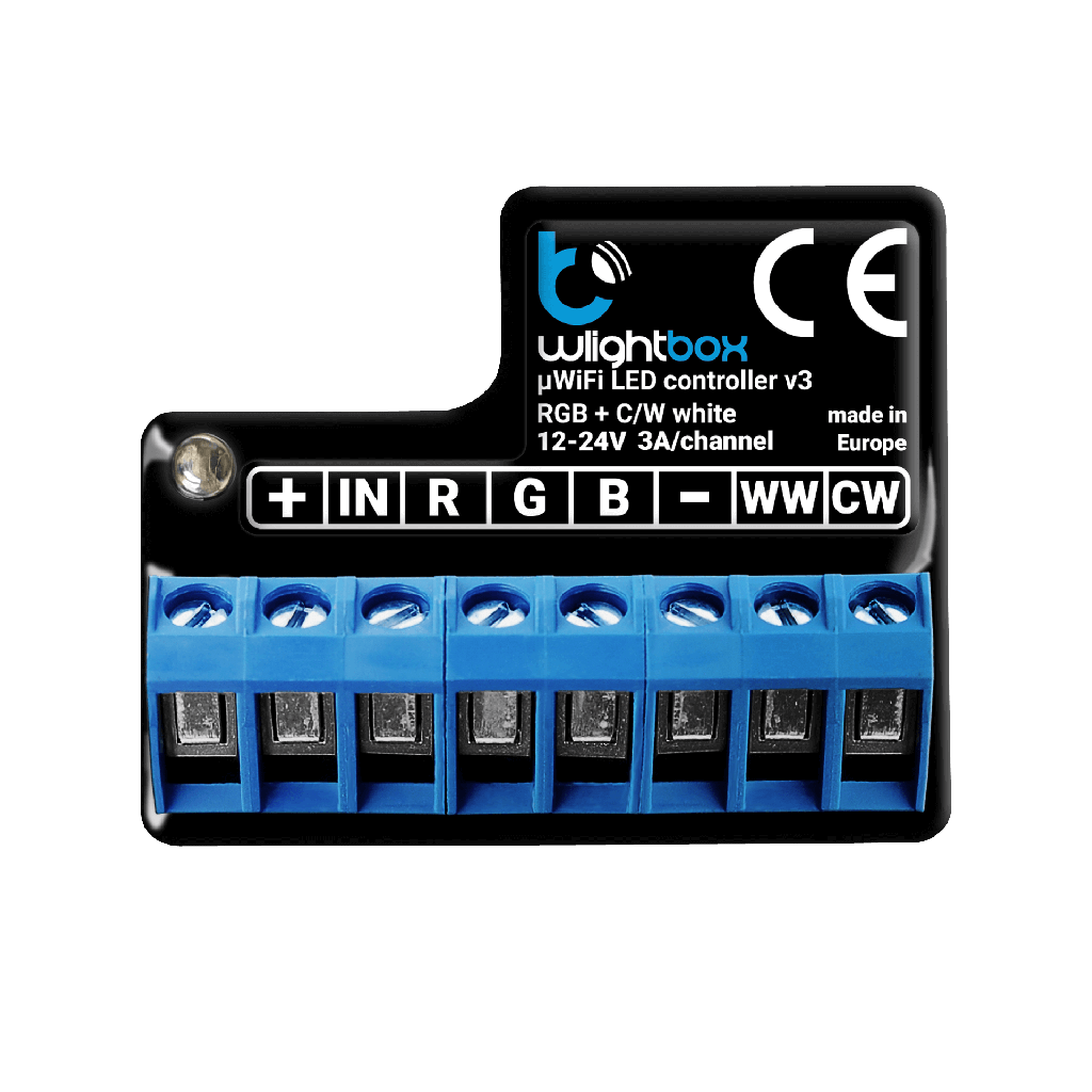 Controlador LED monocromático, RGBW -144W (12VDC) / 288W (24VDC) 3A IP20 - 4 CANAIS