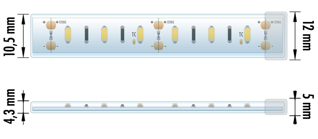 FITA LED EPRO 14.4W 12V 4000K IP67 5M
