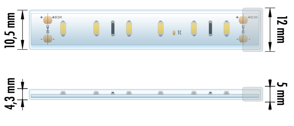FITA LED EPRO 14.4W 24V 4000K IP67 5M
