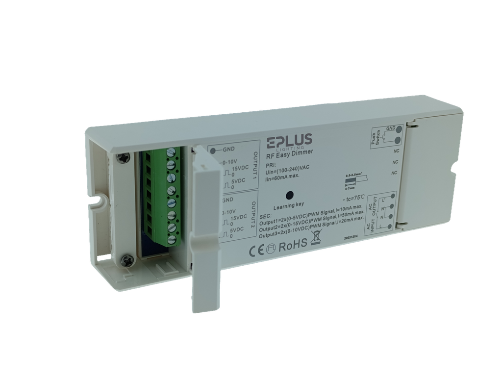 CONTROLADOR RF/PUSH-DIM 0-5V/0-10V/0-15VDC/PWM IP20