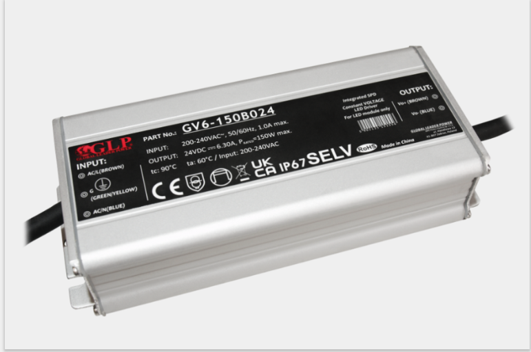 Fonte Al. GV6-150B024 150W 24V 6.3A IP67 5Y