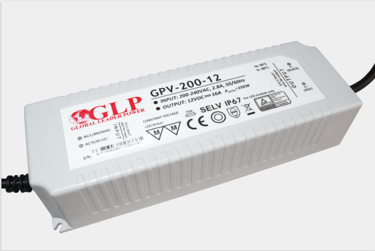 Fonte Al. GPV-200-12 12V 16A 192W IP67 5Y