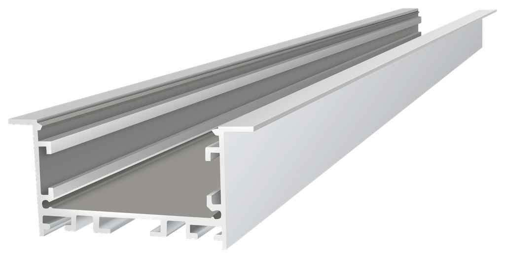 IN006-W - Perfil Alumínio Encastrar 2M Lacado Branco