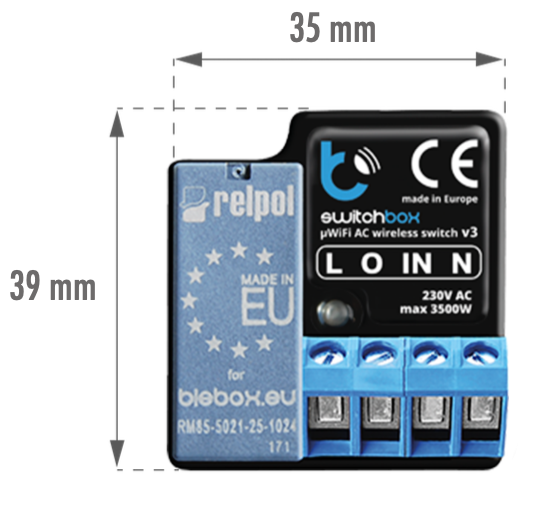 Controlador de dispositivos 230V AC 16A IP20 - 1 CANAL