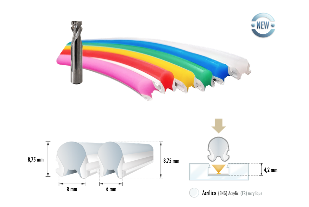 SING-NEON-6-W DIFUSOR SILICONE 6MM WHITE