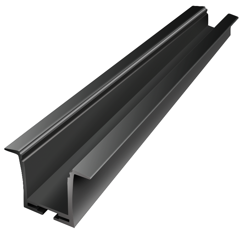 IN004-B - Perfil Alumínio Encastrar 2M Lacado Preto