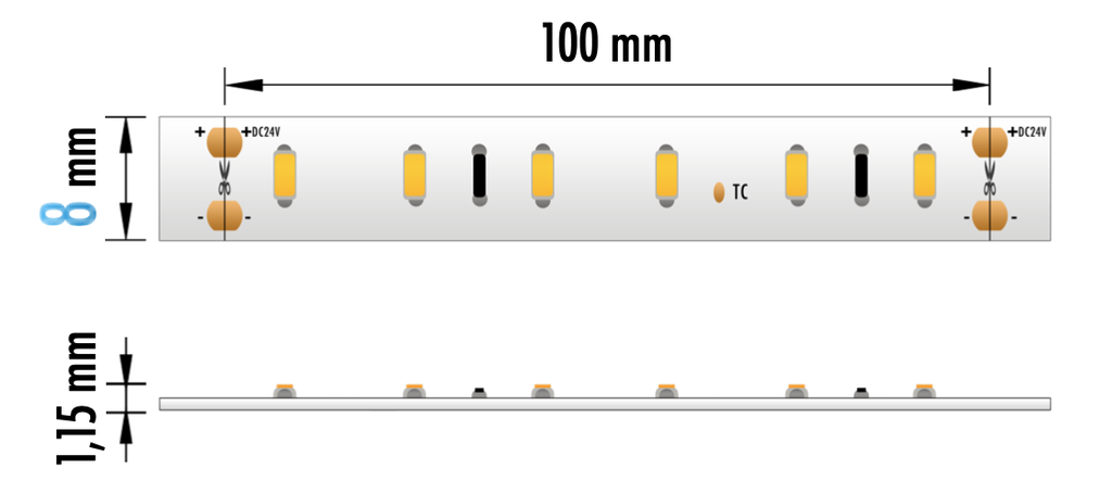FITA LED EPRO 9.6W 60L 24V 6500K IP20 50M