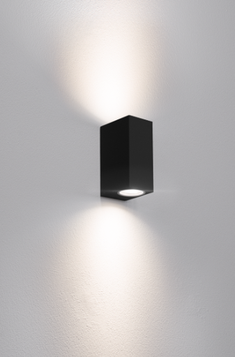 [AXO-2GU10SN] APPLIQUE LED AXO QUADRATA BIDIREZ. NERA - GU10 - IP44 - Color Box