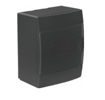 [8699490907474] Quadro distribuição 4 módulos saliente preto IP40