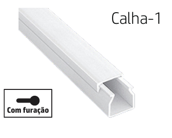[8699430133369] CALHA-1 | Calha técnica de PVC branca com furação 16X16 2M