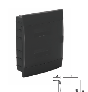 [8699490907818] Quadro distribuição 24 módulos embutir preto IP40