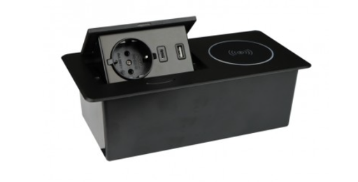 [ZEOBOX-CZ-DE-UAC-01] BLOCO TOMADAS ZEOBOX ZEOBOX 1xSCHUKO, 1xUSB A,1xUSB C, INDUÇÃO, PRETO, 1.5M CABO