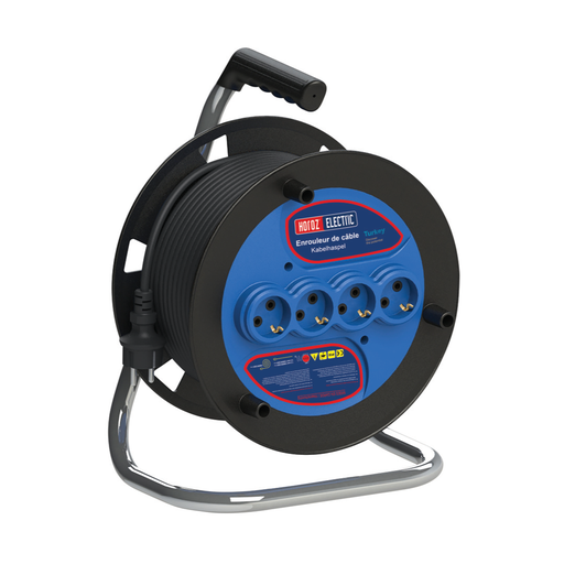 [8699490912270] EXTENSÃO/ENROLADOR 3X1, 5MM 4 SOCKET 230V IP20 EU TYPE CABLE REEL 50MT