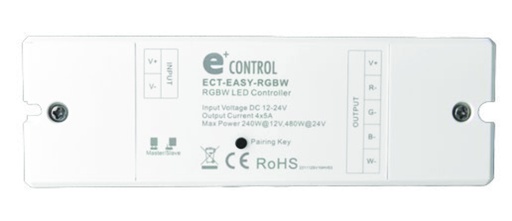 [ECT-EASY-RGBW-RECEIVER] RÉCEPTEUR EASY RGBW RF 4x(60-120)W 12-24VDC 4x5A