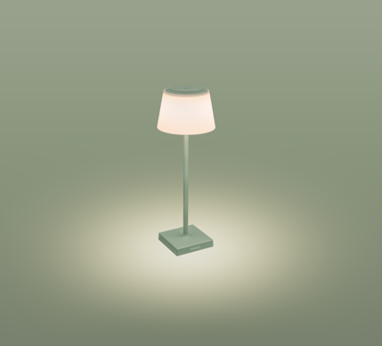 [MRGVE-043830] LAMP. DA TAVOLO MARGÒ RICAR. VERDE SALVIA 4W - 3000K - 200 Lm - Dimm. - IP54 