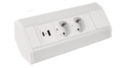 CORNER BOX white, 2x Schuko socket, 2 x SCHUKO -2 x USB, cable 1.8m