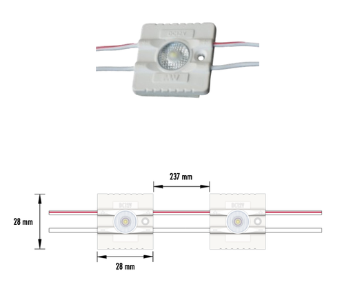 [SIGN-004-12W-C] SIGN-004-12W-C - MODULO 1LED 1.2W 12V IP67 6000K-8000K 5Y