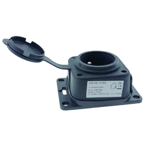 [OR-AE-13164] Heavy-duty extension socket, rubber, IP44, 1 socket, flame-resistant casing