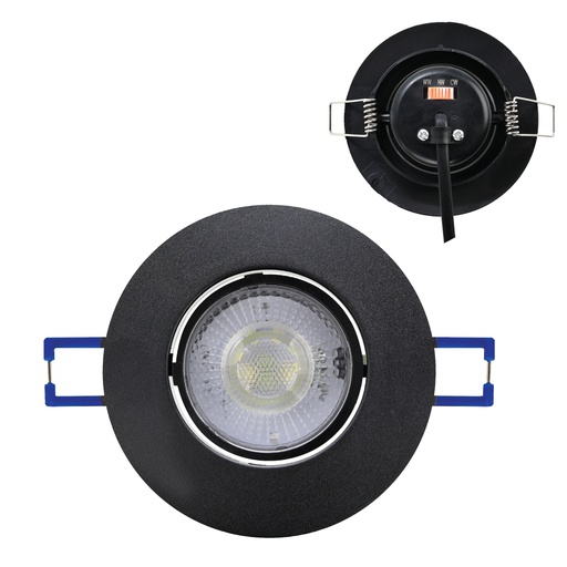 [8683684212086] NORA PRO-5 5W BL 3CCT 170-265V RND LED DOWNLGHT