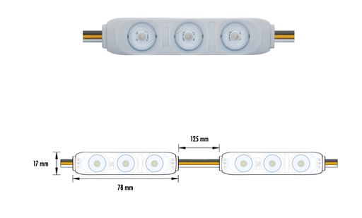 [SIGN-012-072W-CCT] SIGN-012-072W-CCT - MODULO 3LED 0.72W 12V IP65 CCT 2800K-6500K 5Y