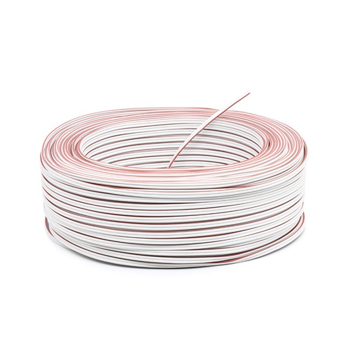 [FIO-MONO-BR] Fio 2x0.35mm branco+branco/vermelho 100M