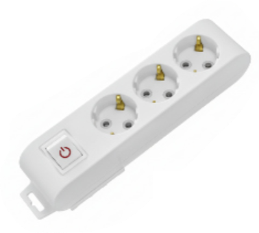 [8699490914595] Deco 3P - tomada tripla com interruptor branca