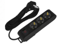 Deco 3P - Tomada Preta 3 SHUCKO c/ interruptor 16A 3x1.5mm² IP20