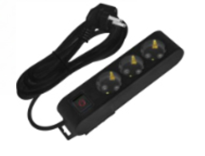 [8699490914656] Deco 3B - Tomada Preta 3 SHUCKO c/ interruptor 16A 3x1.5mm² IP20