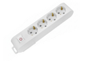 Deco 4PF - Tomada Branca 4 SHUCKO c/ interruptor cabo 2 metros 16A 3x1.5mm² IP20