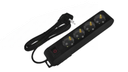 Deco 4PF - Tomada Preta 4 SHUCKO c/ interruptor cabo 2 metros 16A 3x1.5mm² IP20