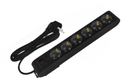 Deco 6PF - Tomada Preta 6 SHUCKO c/ interruptor cabo 2 metros 16A 3x1.5mm² IP20
