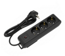 Deco 3PUSB - Tomada Preta 3 SHUCKO 1xUSB-A + 1xUSB-C 16A 3x1.5mm² IP20