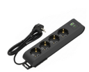 Deco 4PUSB - Tomada Preta 4 SHUCKO 1xUSB-A + 1xUSB-C 16A 3x1.5mm² IP20