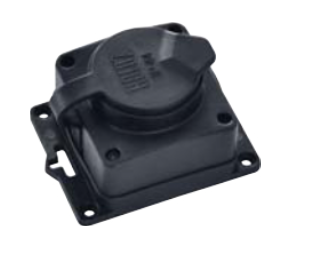 [8699490918319] Tomada BP-1  - Tomada Preta em borracha 1 SHUCKO