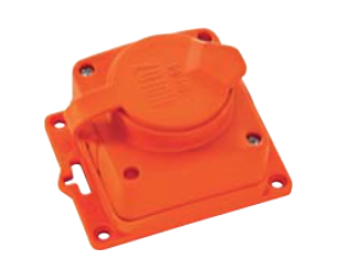 [8699490918326] Tomada BL-1 - Tomada cor-de-laranja em borracha 1 SHUCKO