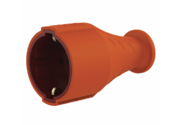 [8699490905173] Ficha BL-3 - Ficha fêmea Cor-de-laranja de borracha 16A IP44