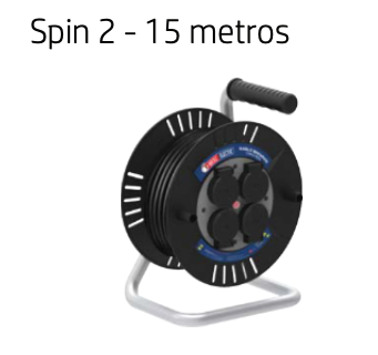 [8699490920312] Spin 2 - 15 metros  - Enrolador de cabo de 15 metros 3x1,5mm² IP44