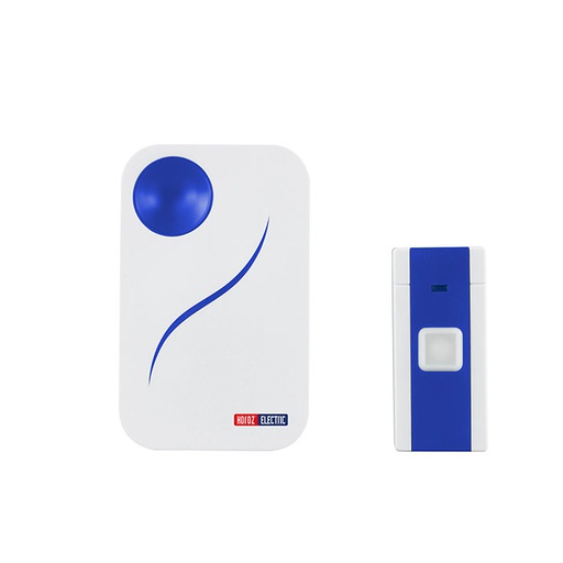 [8683684231902] Fuji-D2 - Campainha sem fios branco/azul (pilhas 2xAA)