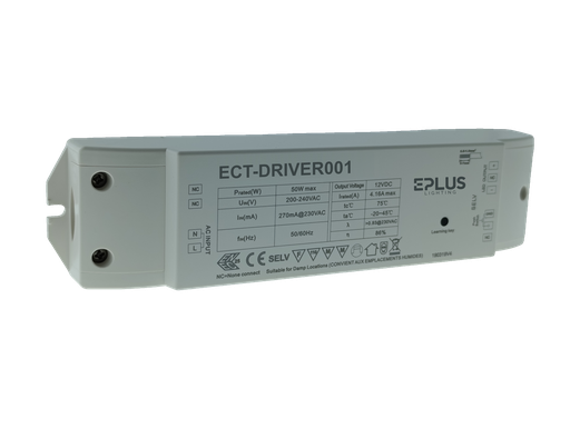 [ECT-DRIVER001] FONTE AL/CONTROLADOR RF/PUSH-DIM 12VDC 4.16A 50W MONO IP20