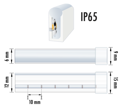 [NEON-MC11W12V4000KIP65] NEON LED MINI-CUT 11W 12V 4000K IP65 6MM 5MT