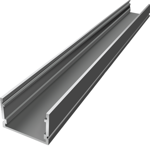 [OUT005-A] OUT005-A - Perfil Alumínio Saliente 2M Anod. Cinzento