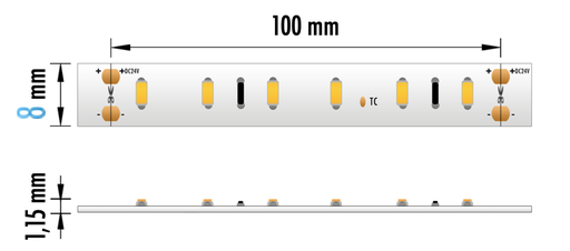 [EPRO-144W24V3000KIP2050M] FITA LED EPRO 14.4W 24V 3000K IP20 50MT