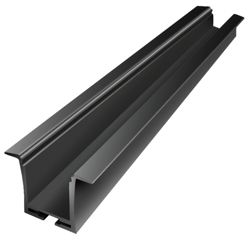 [IN004-B] IN004-B - Perfil Alumínio Encastrar 2M Lacado Preto